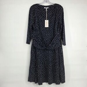 Bravissimo Olivia Dress 14 Midnight Lilac Polka Dot Really Super Curvy Eclectic